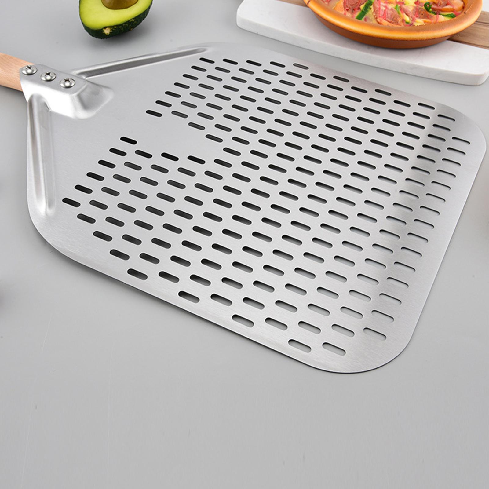 Kitchen Baking Oven - Pizza Spatula Perforated Heat-Resistant With Wooden