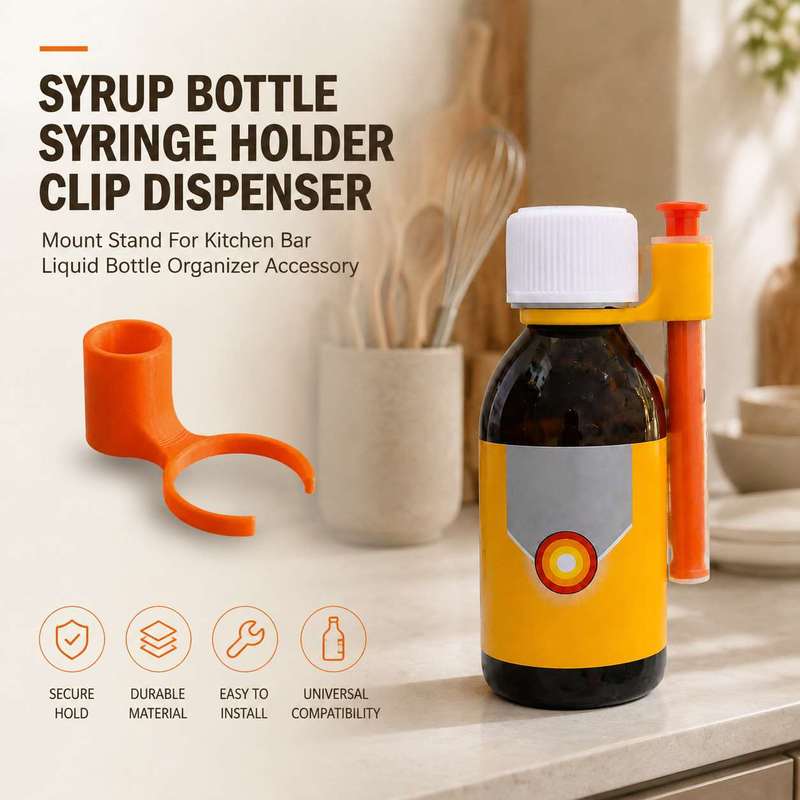 Kitchen Uncle - Syrup Bottle Syringe Holder Clip Dispenser