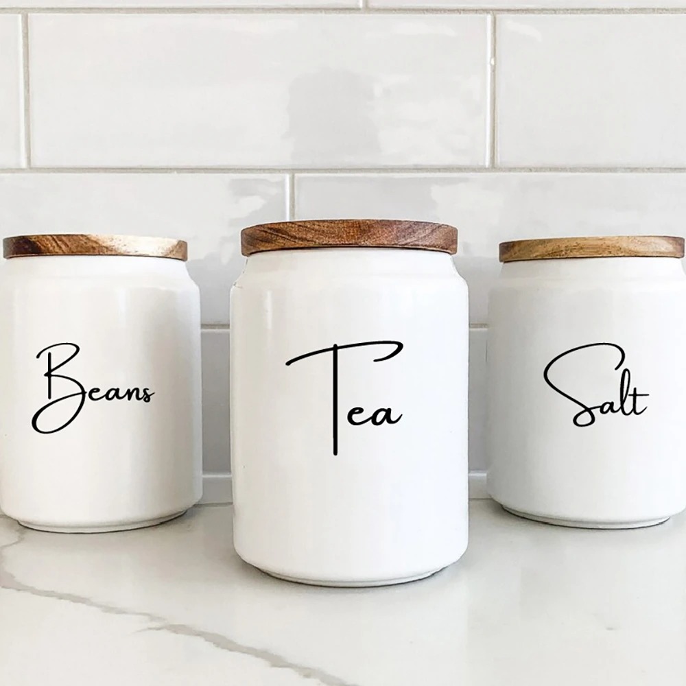 Kitchen Baking Canisters - Kitchen Organization Canister Jar Labels Sticker