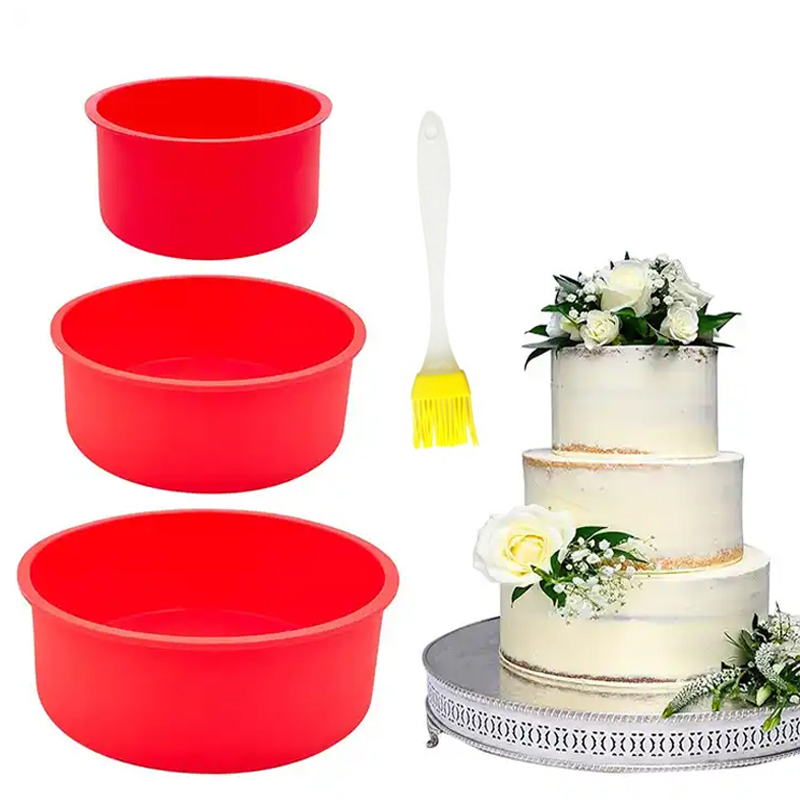 Springform Pan Set - Round Silicone Cake Pan Baking Mold