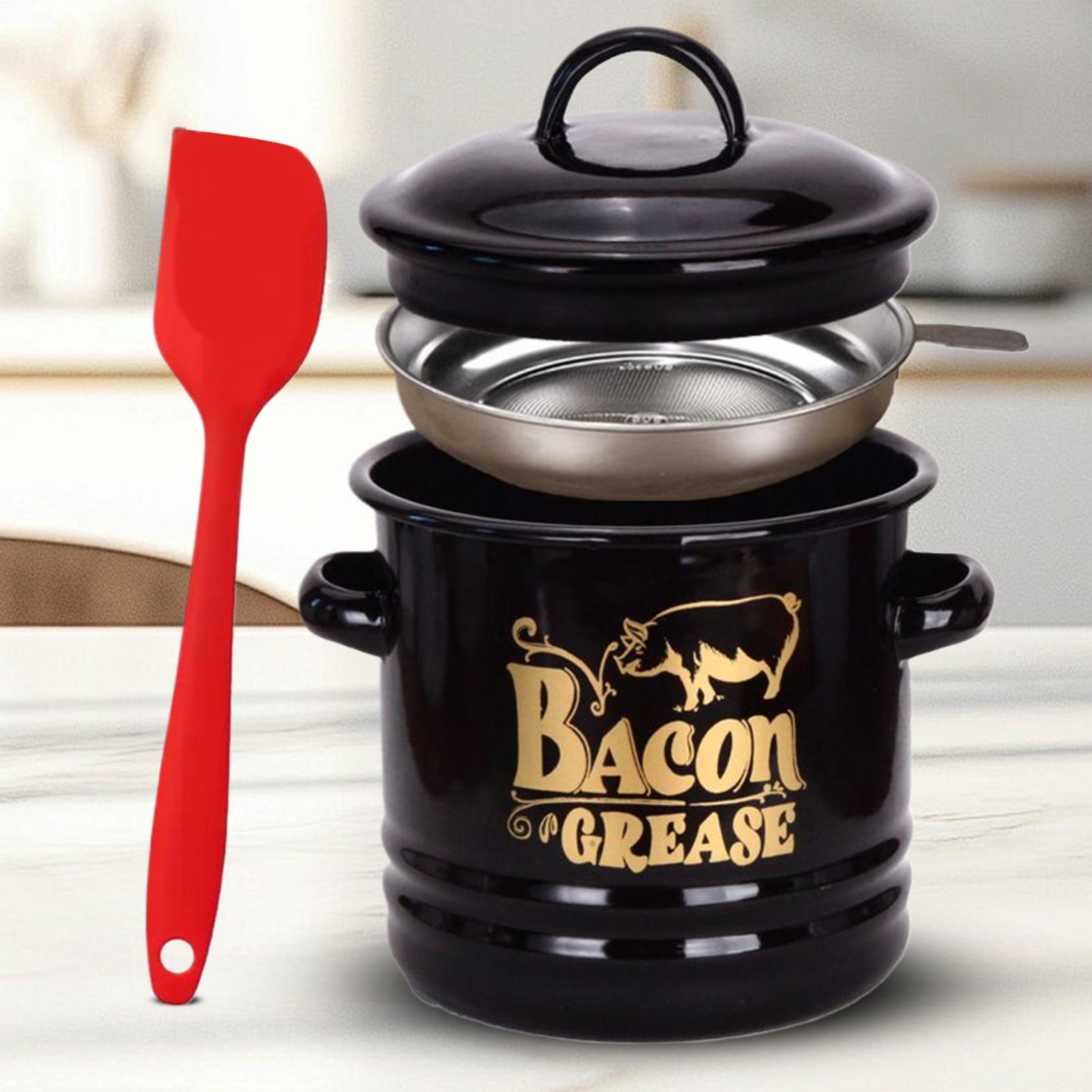 Kitchen Baking Canisters - Bacon Grease Container 1200ml Fat Storage