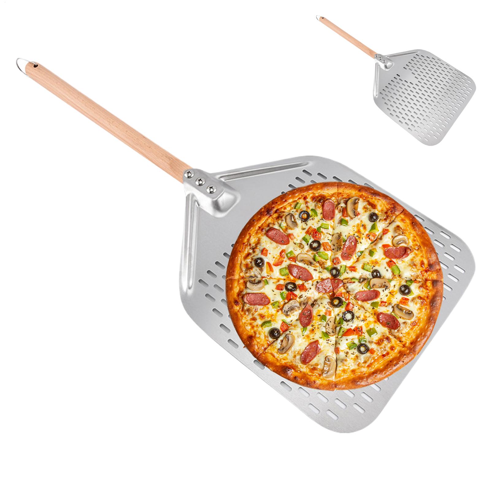 Kitchen Baking Oven - Pizza Peel Stainless Steel Perforated Removable