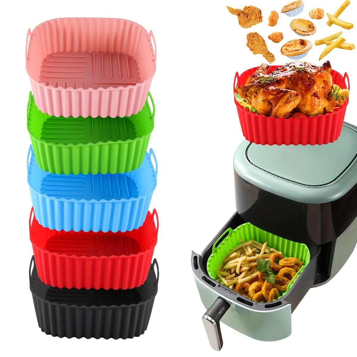 Kitchen Baking Oven - 1 square silicone air fryer liner