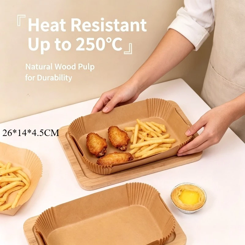 Kitchen Baking Paper - Rectangle Air Fryer Liners - Food