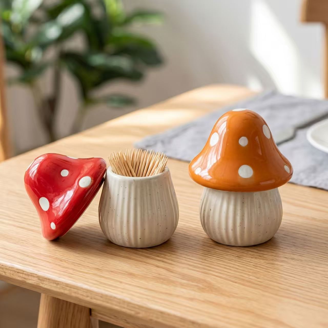 Cartoon Mushroom Ceramic Stora - Kitchen Zo 评论和价格