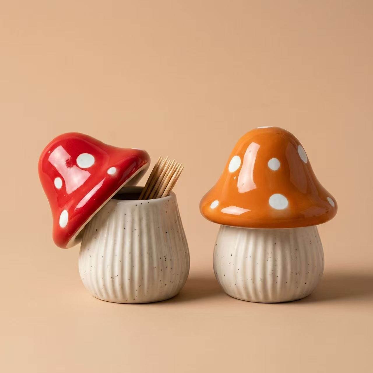 Cartoon Mushroom Ceramic Stora - Kitchen Zo 评论和价格