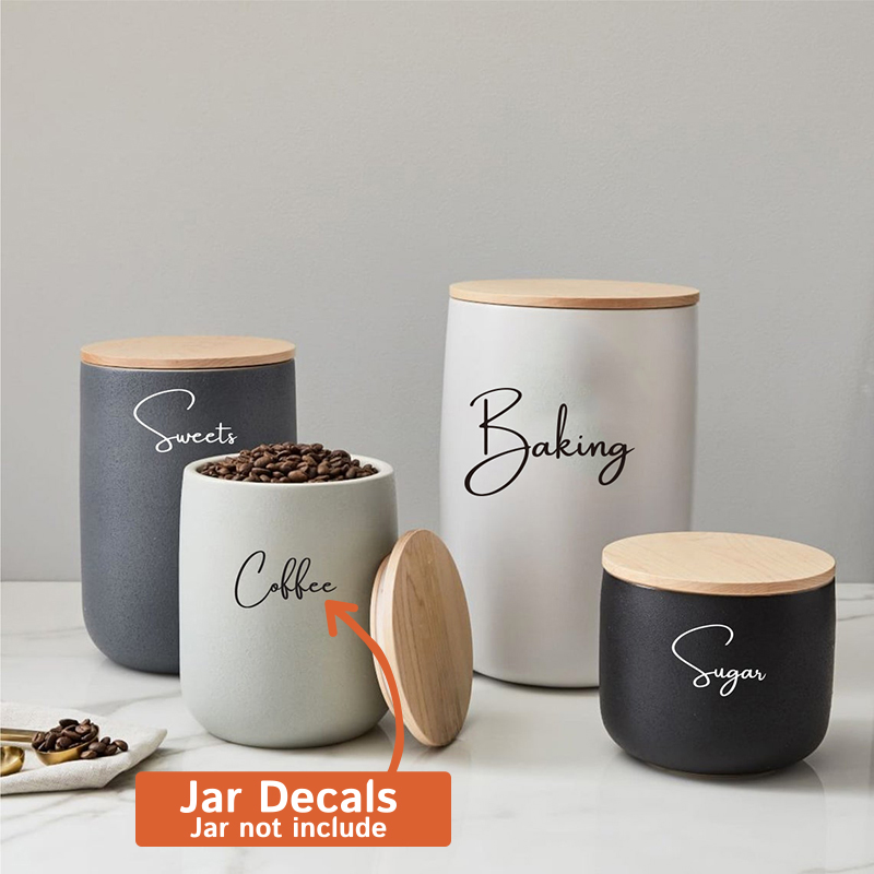 Decal Only 8Pcs Kitchen Organi - Kitchen Baking Canisters 评论和价格