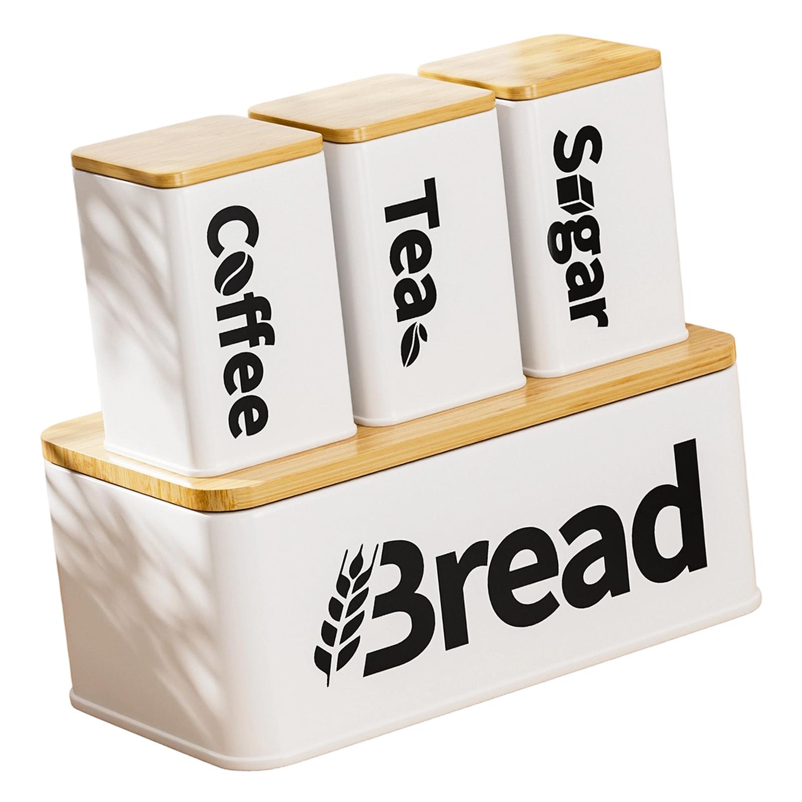 Iron Bamboo Bread Storage Bin  - Kitchen Baking Canisters 评论和价格