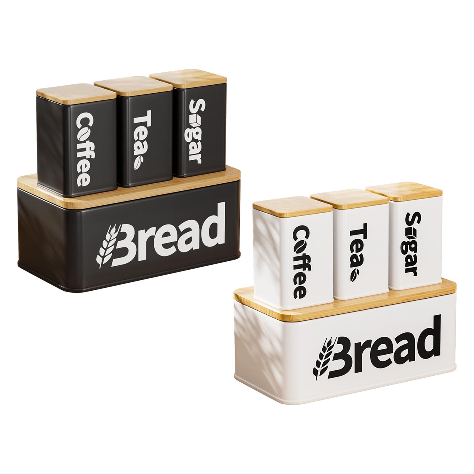 Iron Bamboo Bread Storage Bin  - Kitchen Baking Canisters 评论和价格