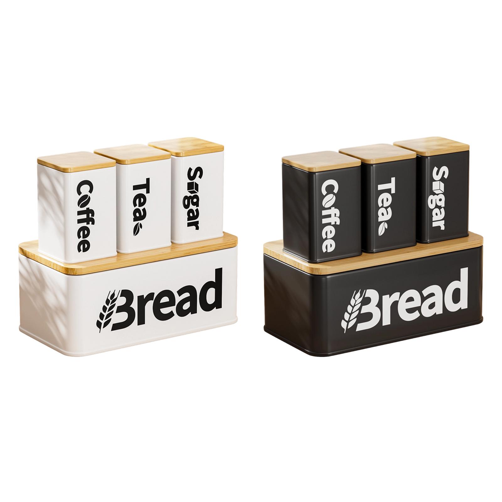 Iron Bamboo Bread Storage Bin  - Kitchen Baking Canisters 评论和价格