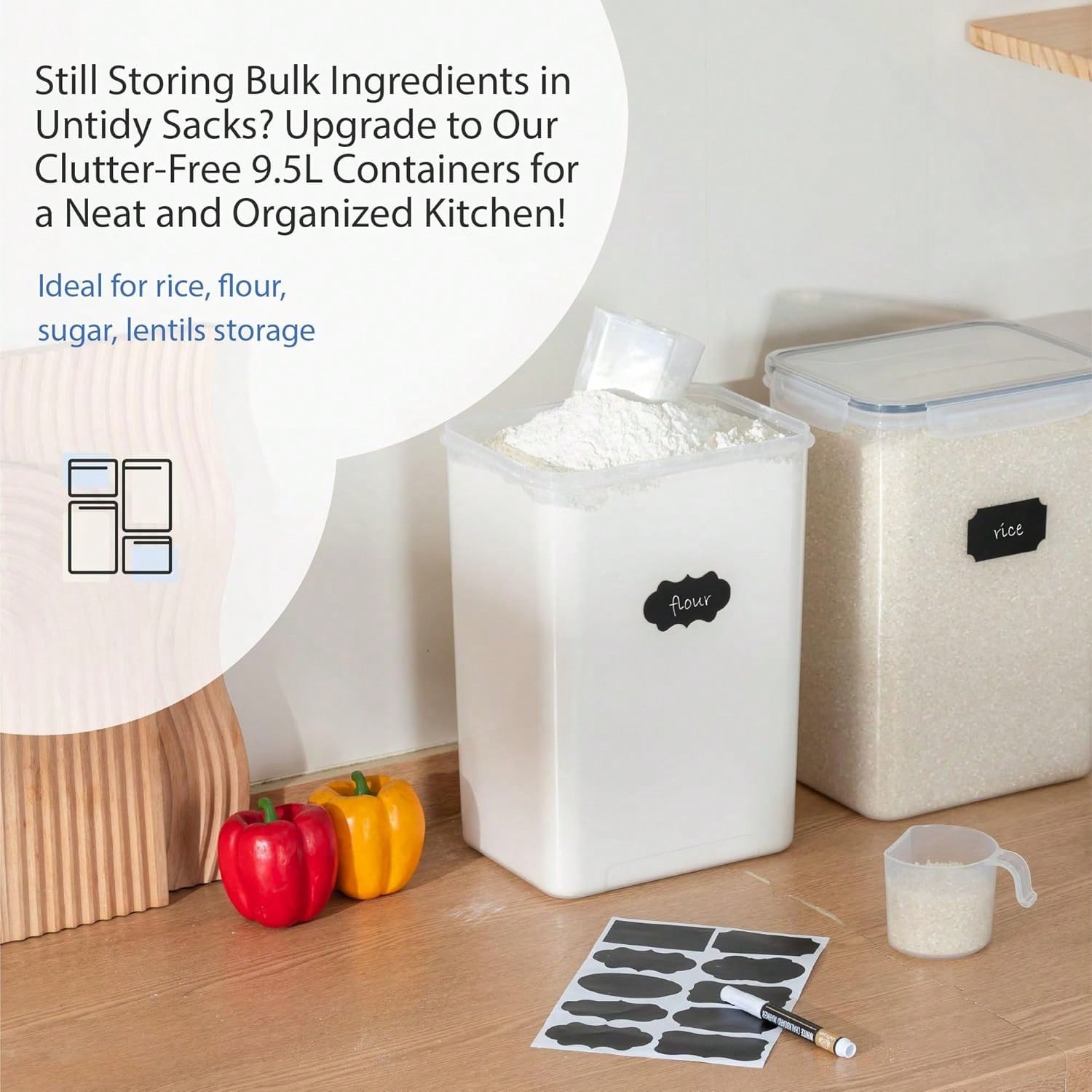 Extra Large Airtight Food Stor - Kitchen Baking Canisters 评论和价格