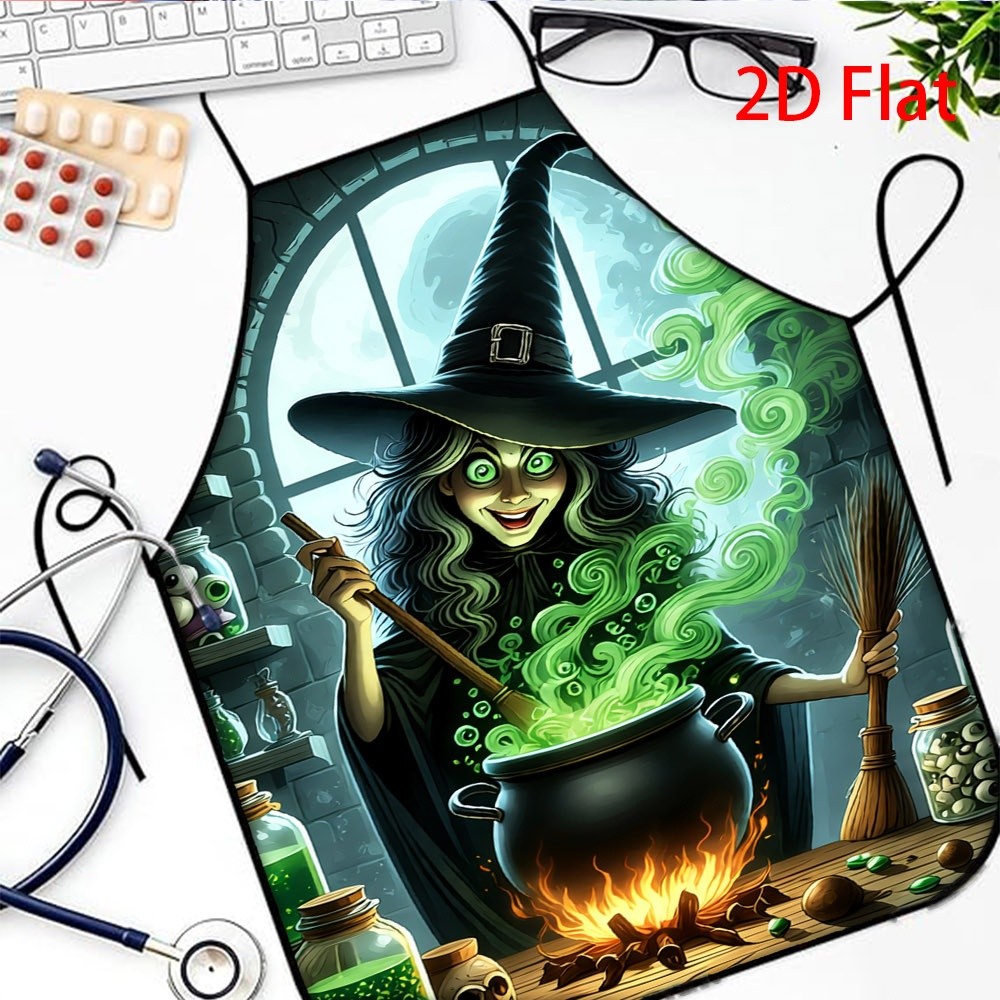 Funny Witch Cooking Apron, Hal - Kitchen Witch Baking 评论和价格