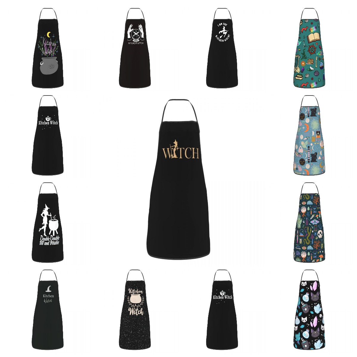 Funny Witch Bib Apron Women Me - Kitchen Witch Baking 评论和价格
