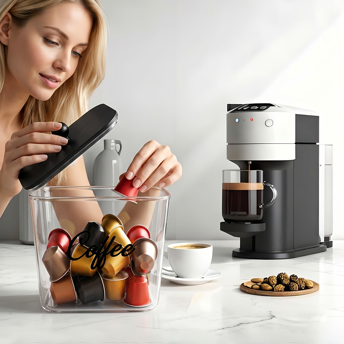 Coffee Pod Holder with Lids Pl - Kitchen Zo 评论和价格
