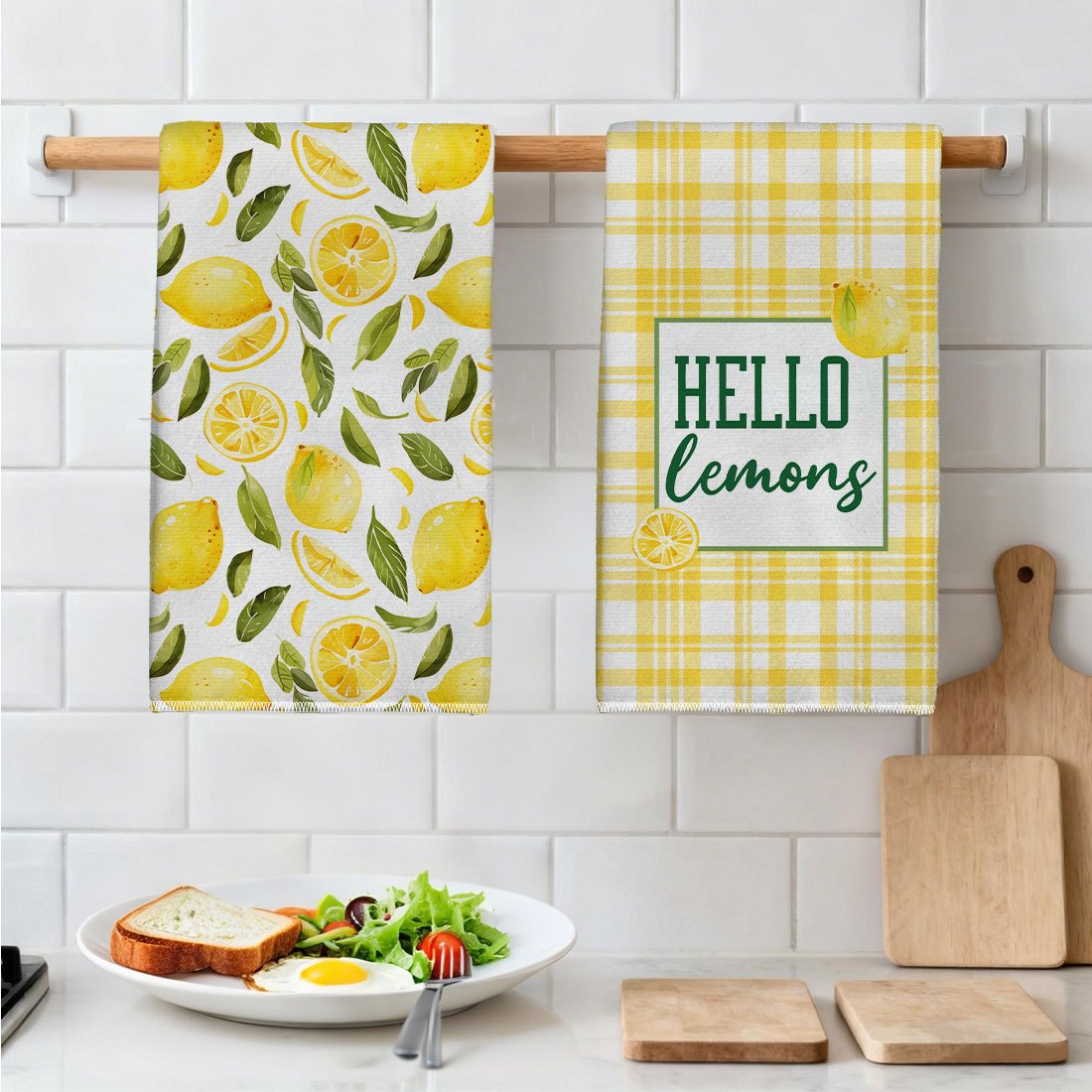 2Pcs, Yellow and White Checker - Kitchen Baking Necessities 评论和价格