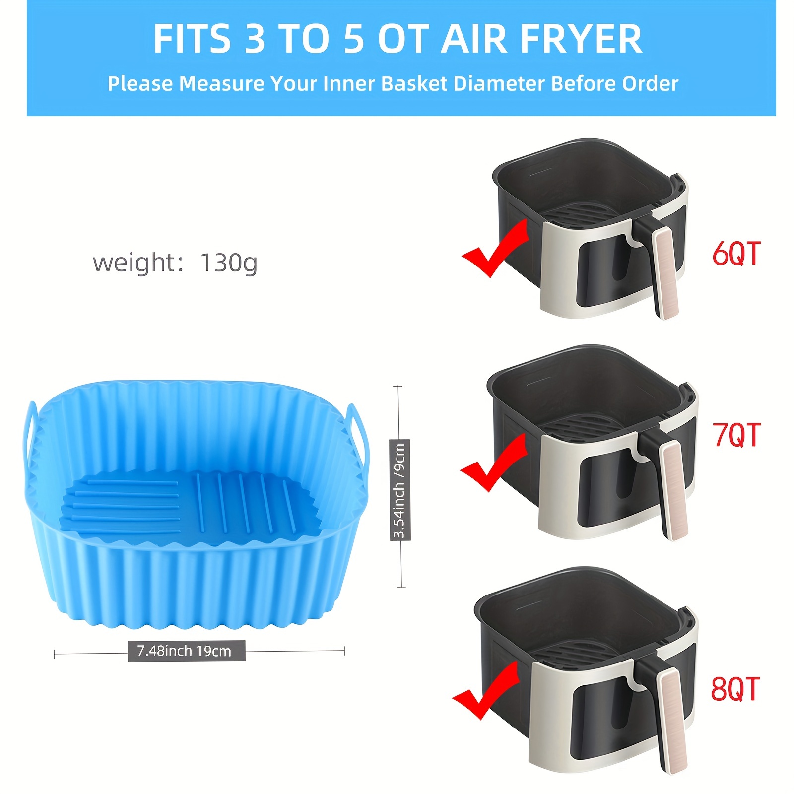 1 square silicone air fryer li - Kitchen Baking Oven 评论和价格