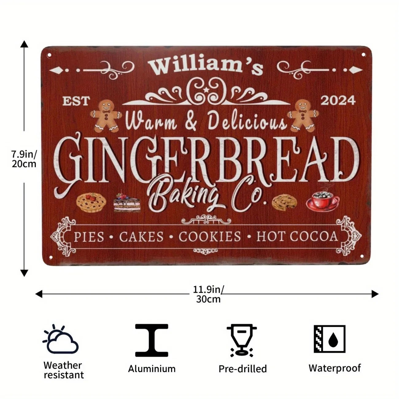 1pc Personalized Gingerbread B - Kitchen Baking Area 评论和价格
