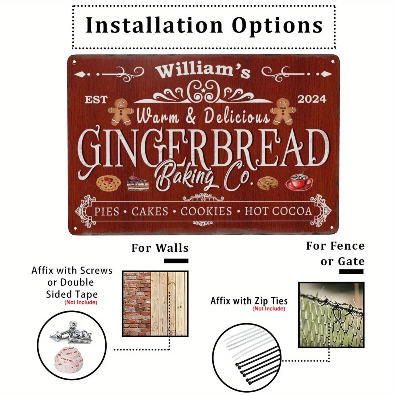 1pc Personalized Gingerbread B - Kitchen Baking Area 评论和价格