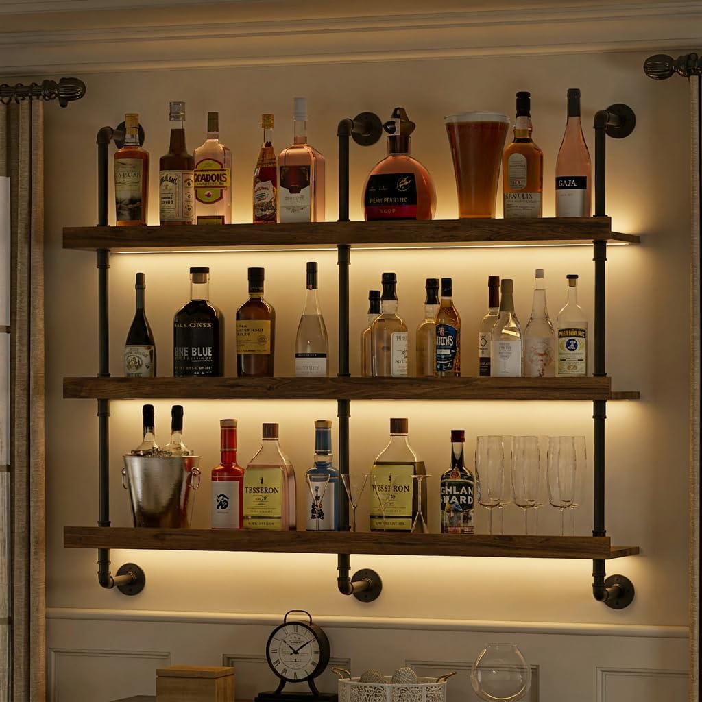 Wall Mounted Wine Rack With LE - Kitchen Zo 评论和价格