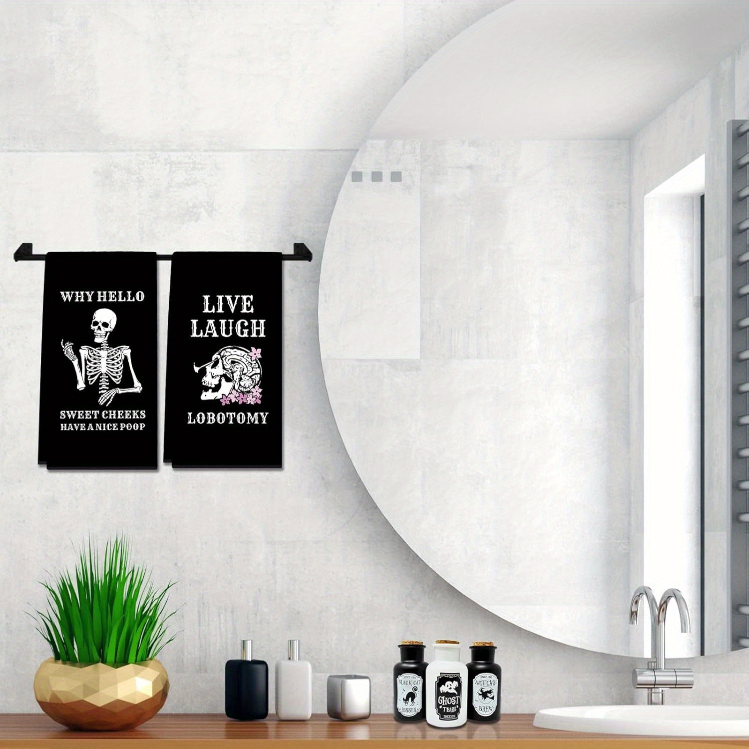 2Pcs, Gothic Skull-Themed Kitc - Kitchen Baking Necessities 评论和价格