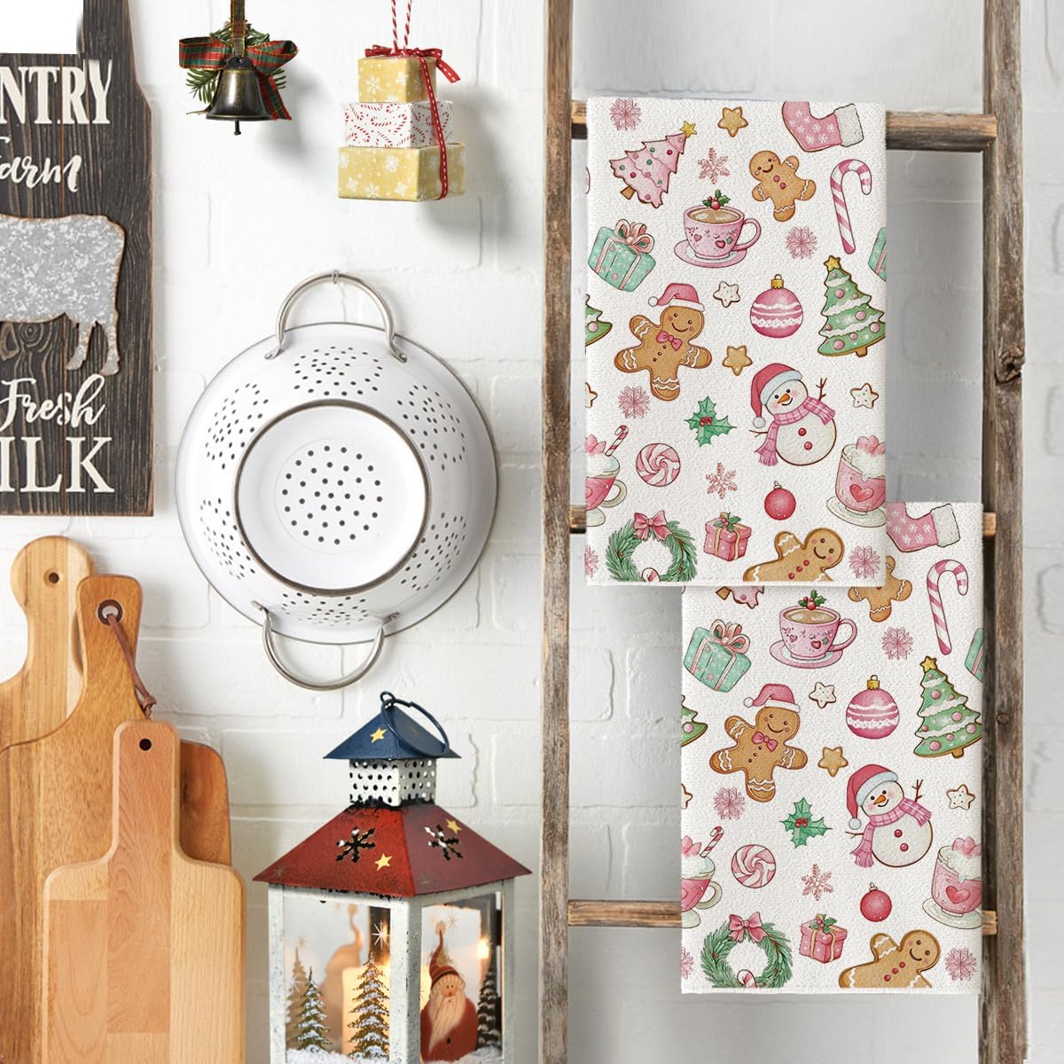 2Pcs, Pink Snowman Christmas T - Kitchen Baking Necessities 评论和价格