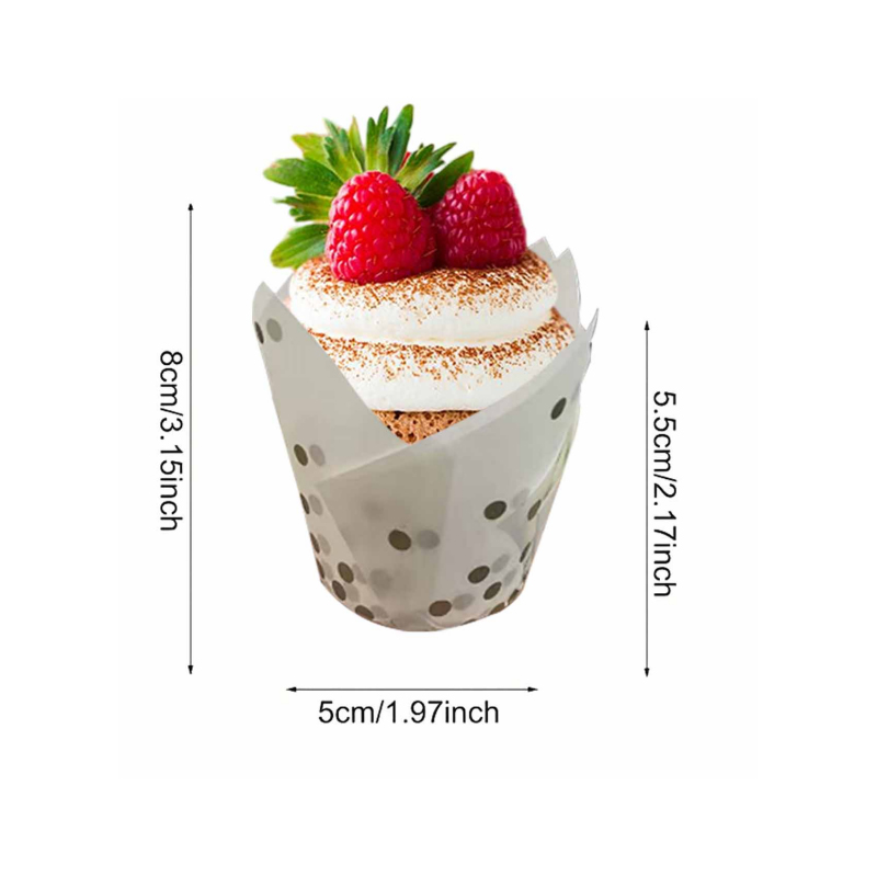 50Pcs/100Pcs Gold Dot Tulip Ca - Kitchen Baking Paper 评论和价格