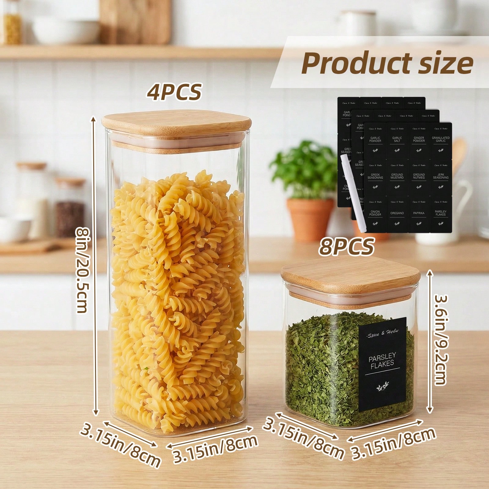 Tomnk 12pcs Glass Food Storage - Kitchen Baking Canisters 评论和价格