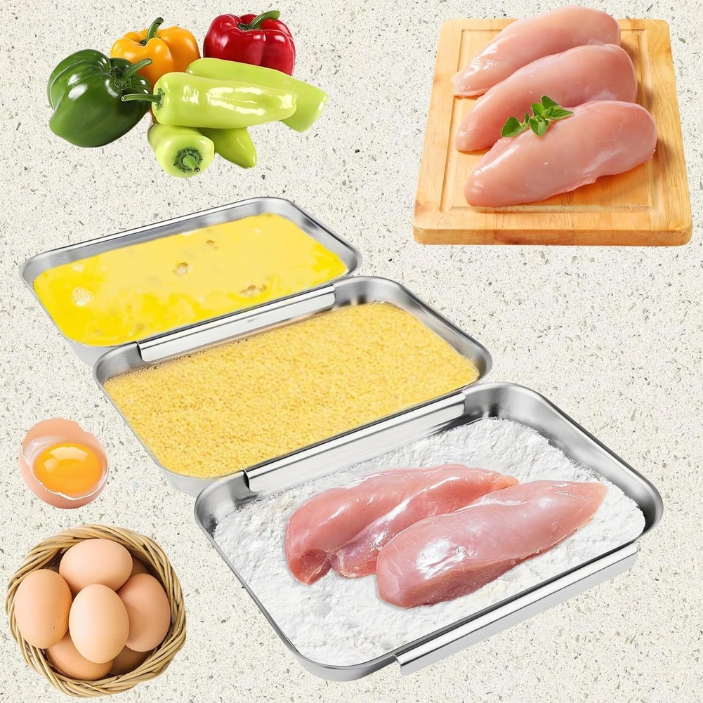 3Pcs Stainless Steel Seasoning - Kitchen With Baking Station 评论和价格